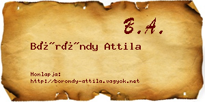 Böröndy Attila névjegykártya