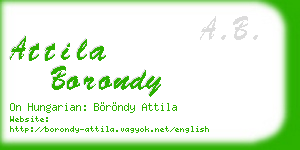 attila borondy business card