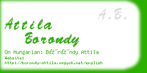 attila borondy business card